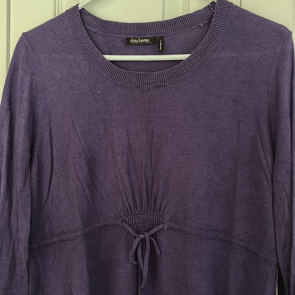 Daisy Fuentes purple tunic sweater - Picture 2 of 3